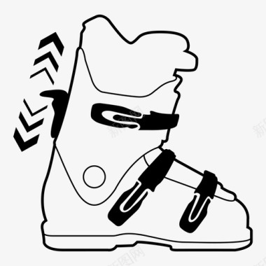 滑雪靴鞋类远足图标图标