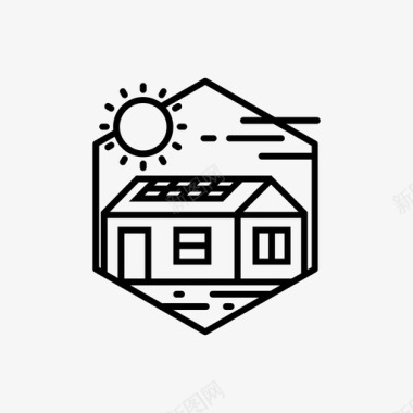家用太阳能电池板太阳能电池板电力图标图标