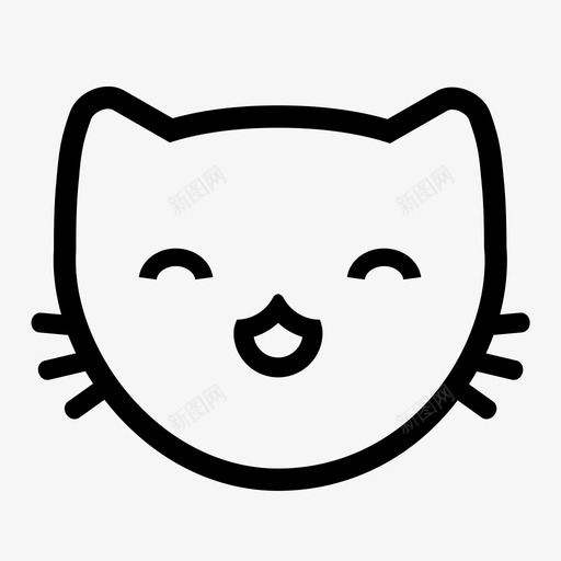 快乐小猫笑脸宠物图标svg_新图网 https://ixintu.com 动物 宠物 小猫表情符号 微笑 快乐小猫 猫 笑脸 脸 表情