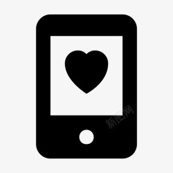 爱流动移动心脏移动屏幕爱的象征图标高清图片