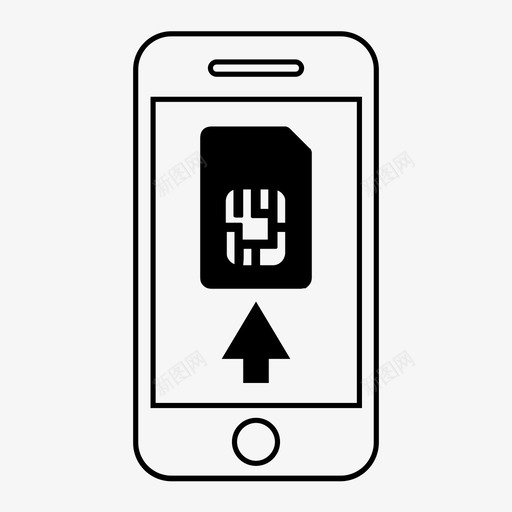 sim卡手机芯片图标svg_新图网 https://ixintu.com sim卡 存储卡 手机 手机集合1 数据存储 芯片