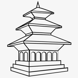 皮普宝塔中国人寺庙图标高清图片