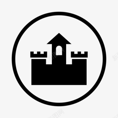 圆形城堡图标图标