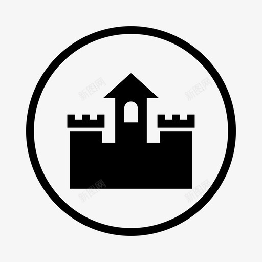 圆形城堡图标svg_新图网 https://ixintu.com 圆形城堡