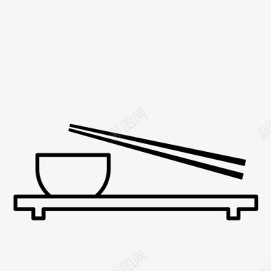 碗和筷子杂烩寿司图标图标
