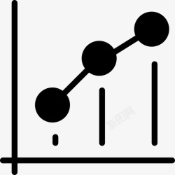 自由点折线图统计上升图标高清图片