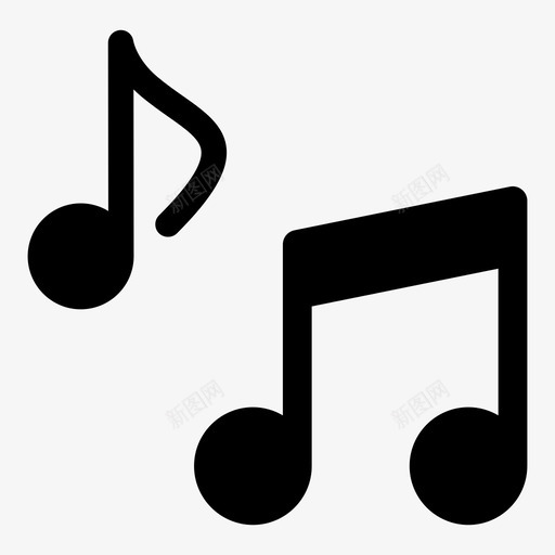 音符歌曲代表图标svg_新图网 https://ixintu.com ui字形 代表 声音 持续时间 歌曲 线条 音符 音高 颤音