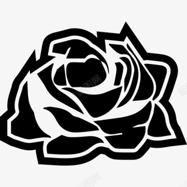 玫瑰弗拉门戈发饰弗拉门戈舞扁平图标图标