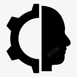 无人机齿轮机器人非人类神经学图标高清图片