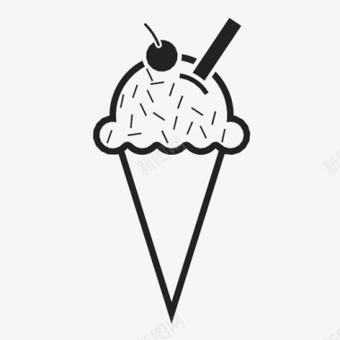 冰淇淋筒夏天草莓图标图标