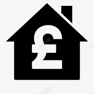 房屋销售英镑财产价格图标图标