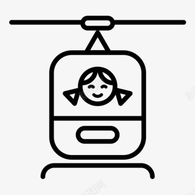女孩直升机翅膀玩具图标图标