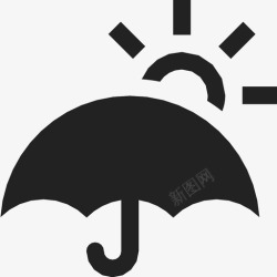 夏日预防中暑带太阳伞阳光阴影图标高清图片