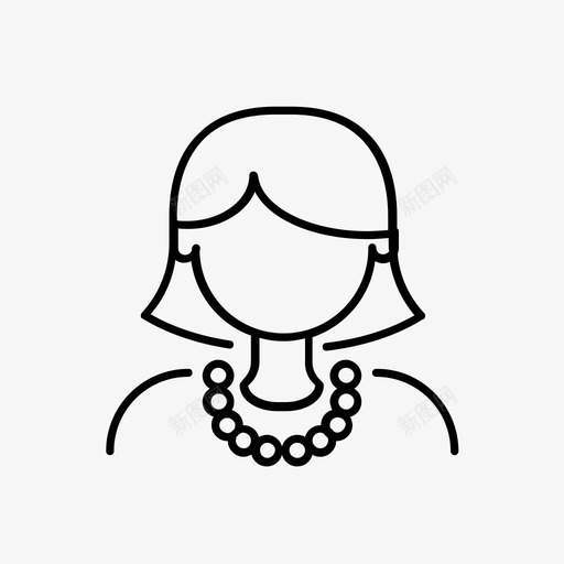 女人项链员工图标svg_新图网 https://ixintu.com 医疗旅行 员工 女人 母亲 珍珠 男人 秘书 项链