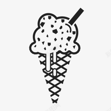 冰淇淋筒信号加图标图标
