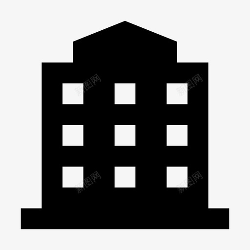 建筑住宅商场图标svg_新图网 https://ixintu.com 住宅 别墅 办公室 商场 城市元素材料设计图标 墙壁 建筑 斜坡 窗户