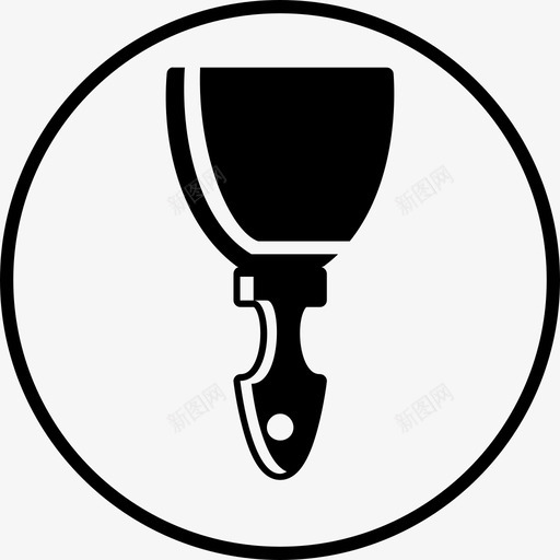 抹子工具圆形实心图标svg_新图网 https://ixintu.com 工具圆形实心 抹子