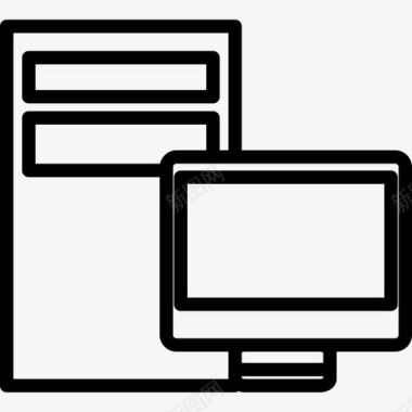 圆内计算机轮廓符号图标图标