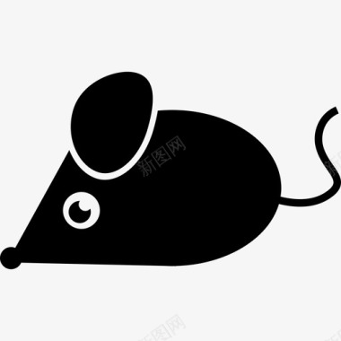 老鼠黑色动物动物科学图标图标