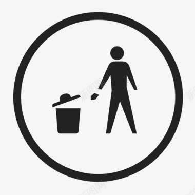 扔垃圾负责任回收利用图标图标