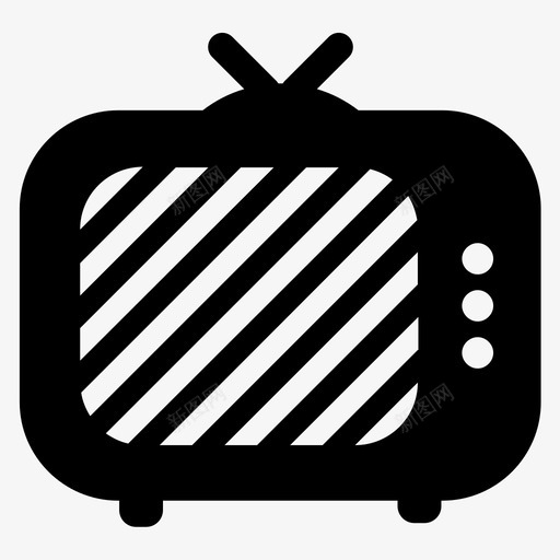 电视视频电视台图标svg_新图网 https://ixintu.com 复古电视 娱乐 屏幕 电视 电视台 符号第二卷 节目 视频 音频
