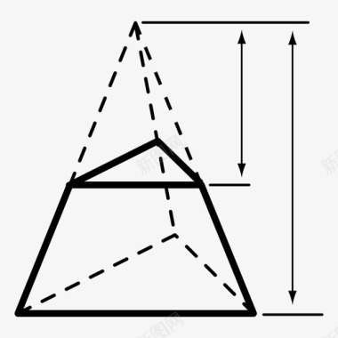 截短棱锥体减法多个图标图标