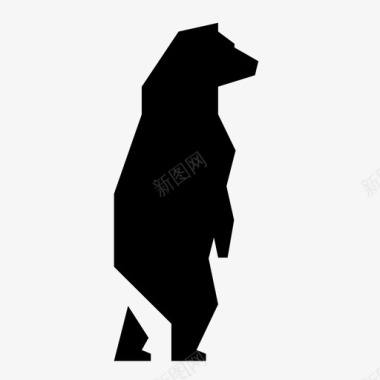 灰熊动物园站立图标图标