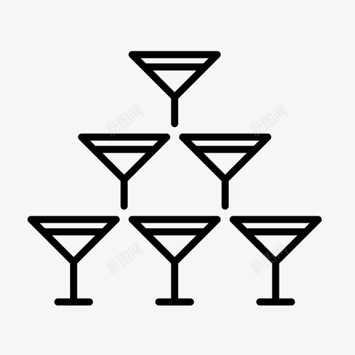 香槟酒杯展示品材料图标svg_新图网 https://ixintu.com 婚礼 宴会 展示品 材料 物品 玻璃杯和杯子 瓶子 陶器 香槟酒杯 马提尼