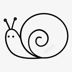 海蜗牛蜗牛慢贝壳图标高清图片