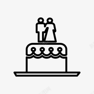 婚礼蛋糕面包店新娘图标图标