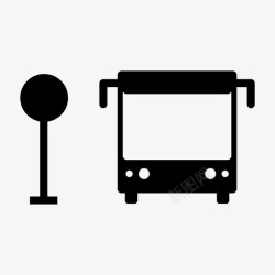 抢乘客的公交车公交车站路标车站图标高清图片
