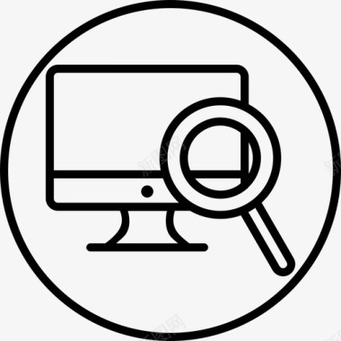服务搜索网络搜索引擎优化圆线图标图标