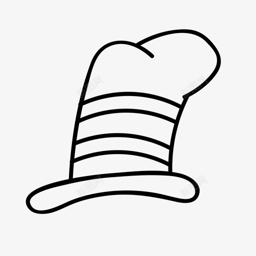 帽子条纹头图标svg_新图网 https://ixintu.com 上衣 优雅 博士 头 孩子 帽子 帽子里的猫 有趣 条纹 花哨 苏斯启发的图标