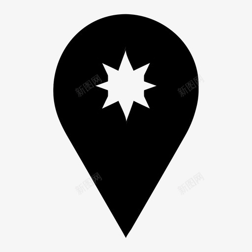 别针星地图针图标svg_新图网 https://ixintu.com 别针星 地图针