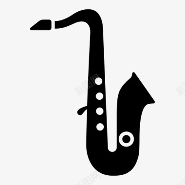 萨克斯管铜管乐器图标图标