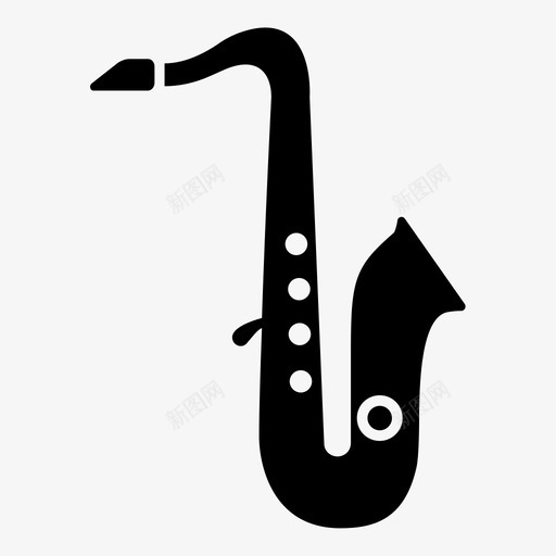 萨克斯管铜管乐器图标svg_新图网 https://ixintu.com 乐器 声音 爵士 芦苇 萨克斯管 铜管 音乐 音乐剧
