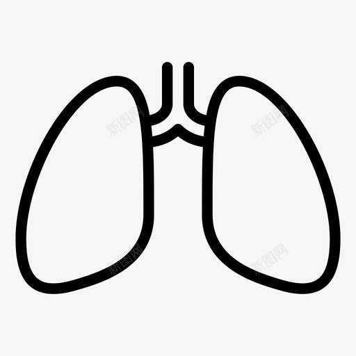 肺解剖呼吸图标svg_新图网 https://ixintu.com 医疗线 呼吸 拍X光线 肺 肺结核 肺脏 胸部x光 解剖 部分