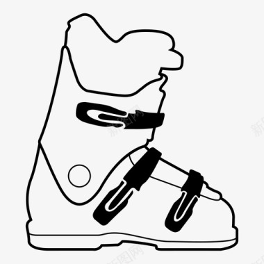 滑雪靴运动展示图标图标