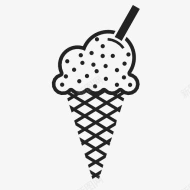 冰淇淋筒夏季洒图标图标