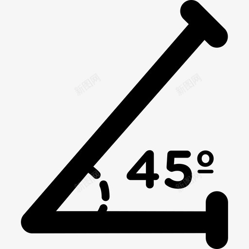 锐角45度形状数学图标svg_新图网 https://ixintu.com 形状 数学 锐角45度