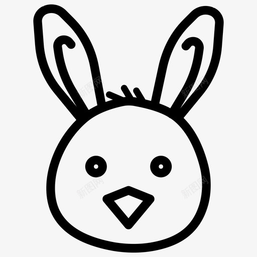 小鸡推迟加图标svg_新图网 https://ixintu.com 兔子 加 可爱 小鸡 指示 推迟 标记 添加 耳朵
