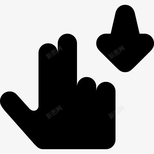 两个手指向下售出向下滑动图标svg_新图网 https://ixintu.com 不 两个手指 两个手指向下 向下拖动 向下滑动 售出 手 手势 按住 粗体 金色