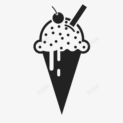冰淇淋筒夏季软装图标svg_新图网 https://ixintu.com 乳制品 冰淇淋筒 冷冻 冷的 圣代 夏季 甜点 软装 食品