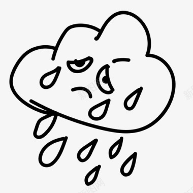 雨云天气下雨图标图标