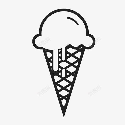 冰淇淋筒冷的吃的图标svg_新图网 https://ixintu.com 冰淇淋筒 冰箱 冷的 吃的 夏天的 热的 甜的 食物