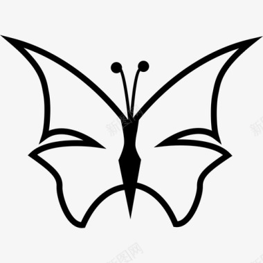 使蝴蝶轮廓形状变尖动物蝴蝶图标图标