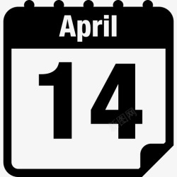 4月14日4月14日日历页面日界面日历图标高清图片