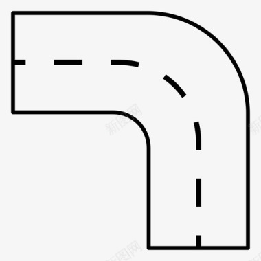 街道曲线道路路肩图标图标