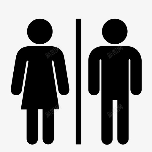 卫生间标牌卫生设施图标svg_新图网 https://ixintu.com 人员 健康 卫生设施 卫生间 女孩 性别 标牌 男孩 设施
