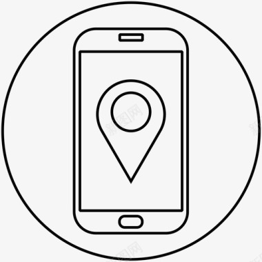 手机地图pin智能手机白色手机图标图标